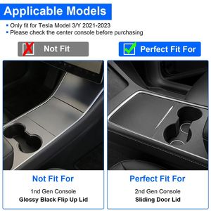 2021-2023 Tesla Model 3 Model Y Car Organizer Tray Center <b>Console</b> Armrest Drawer Storage Box with 2Pcs Silicone Pads - Product Image 2