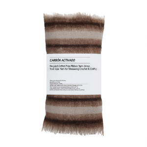 Recycled Cotton Frizz <b>Ribbon</b> <b>Yarn</b>-Smoky Brown Hand Dyed Textile <b>Yarn</b> for Weaving Crochet & Crafts - Product Image 2