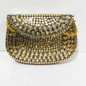 Bolso de Mano de Lujo para Fiesta de Noche o Boda, con Diamantes de Imitación, para Mujer, FWE-0039, Metal Plateado Rectangular - Product Image 5
