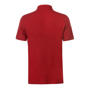 Polo de punto casual para hombre, de manga corta, con bloques de color rojo, blanco y azul marino, de corte regular y diseño con botones, ahora a la venta. - Product Image 3