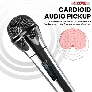 ไมโครโฟน XLR 5 คอร์ 2 ชิ้น ไมค์ไดนามิกสำหรับคาราโอเกะ ร้องเพลงในสตูดิโอ ไมค์แบบมือถือ - Product Image 4