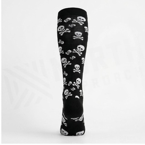 <b>Knee</b> <b>High</b> <b>Socks</b> Skull Pattern Black White Breathable Casual Wear for Adults Autumn Season Knitted Spandex Polyester - Product Image 2