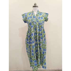 Women <b>Boho</b> Floral Midi <b>Dress</b> Cap Sleeve V Neck Loose Fit <b>Summer</b> Casual <b>Dress</b> Supplier - Product Image 3