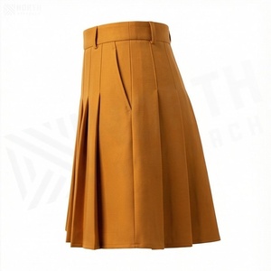 Mini-jupe plissée taille haute pour femme, couleur unie, tissée, coupe trapèze, style décontracté toutes saisons - Product Image 3