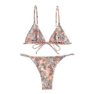 Maillot de bain bikini 2 pièces ajustable pour femme, écologique, de haute qualité, avec logo frontal, respirant, séchage rapide, logo personnalisable - Product Image 1