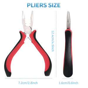 Alicates pequeños de 3 orificios con mango rojo, audaces y versátiles, para extensiones de cabello con anillos micro nano, herramienta para abrir y quitar. - Product Image 2