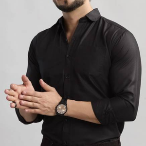 Chemise décontractée en velours côtelé marron pour homme, manches longues, col rabattu, couleur unie, tissu sergé respirant, idéale pour l'automne - Product Image 3