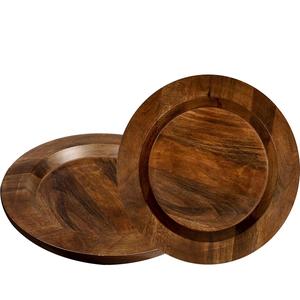 Assiette de service de mariage Art Déco en bois d'acacia écologique gravée à la main, compartimentée, de qualité supérieure, pour desserts - Product Image 2