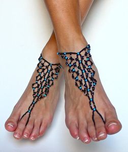 Approvisionnement direct usine : Bracelets de cheville bohèmes en perles turquoise et coquillages avec anneau de pied pour femme, disponibles à prix compétitif - Product Image 2