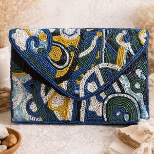 White Pearl Beaded Messenger Bag for Women and Girls <b>Envelope</b> Messenger Style Premium Gift Accessory Bags Boutique Collections - Product Image 5
