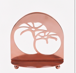 Copper Metal <b>Tissue</b> Box <b>Holder</b> Modern Standing Design With Palm Leaf Cutout For Tabletop Use Dining Use And <b>Kitchen</b> Use - Product Image 3