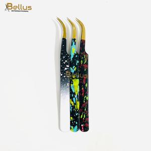 Pinzas Curvas para Pestañas de Marca Privada Bellus International Premium, Punta Suave, Agarre Perfecto y Duradero para Cejas y Pestañas - Product Image 2