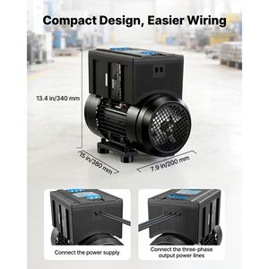 Convertitore di Fase Rotativo 5HP 14A Monofase e Trifase, Inverter e Convertitore con Ingresso/Uscita 208-240V, Espandibile per Maggiore Potenza - Product Image 4