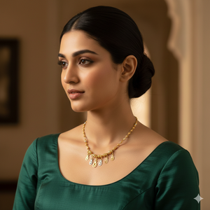 Colgante de Oro Sólido de 22K con Colgante Cuadrado Natural para Bodas - Product Image 1