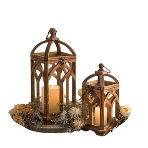 Lanterne à bougie vintage en métal noir, sans flamme, sans fumée, à piles, à suspendre, pour la décoration intérieure et les événements - Product Image 6