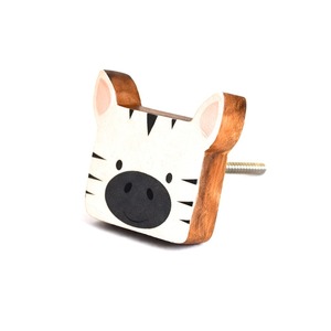 Poignées de tiroir et poignées de porte en bois d'acacia faites à la main, motif zèbre multicolore, pour commodes, armoires et meubles de cuisine - Product Image 1