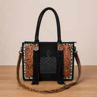 Sac à bandoulière en cuir véritable de qualité supérieure pour femmes, sac à main à franges de style western, sac à main vintage à motifs floraux, sac de voyage pour usage quotidien