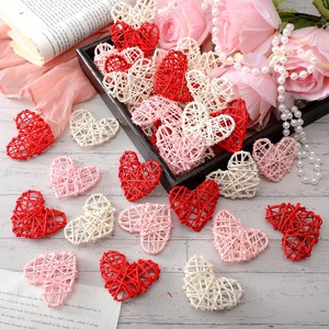 Adorno de ratán en forma de corazón, accesorio para el Día de San Valentín, juego de corazones trenzados para decoración de mesa - Product Image 4