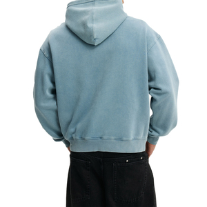 Washed <b>Pullover</b> Blank Hoodies <b>for</b> <b>Men</b> Oversized Cotton Fleece Vintage Streetwear Loose Fit Heavyweight Custom Logo Wholesale - Product Image 2