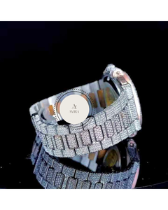 Trendy <b>Real</b> Luxury Square Hip Hop Iced Automatic Mechanical Watch with VVS Moissanite Sapphire <b>Crystal</b> 10 Bar Water Resistant - Product Image 2