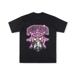Camiseta de Manga Corta de Algodón Puro con Estampado de Cara Sonriente Dorada de Verano - Product Image 1