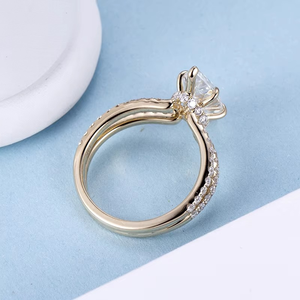 New Fashion Custom Jewelry Engagement <b>Ring</b> 925 Sterling Silver 14K Gold Marquise Cut Moissanite Diamond <b>Ring</b> For Anniversary - Product Image 4