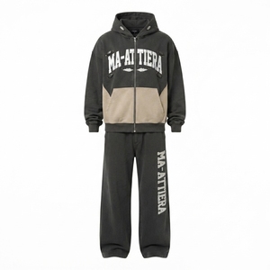 Conjunto Deportivo Personalizado para Hombre, Sudadera con Capucha de Dos Tonos y Pantalones Deportivos de Pierna Ancha - Product Image 3