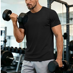 High Quality <b>100</b>% Spun <b>Polyester</b> Silk Screen Printed Blank Front Custom Logo O-Neck Short Sleeve Regular Fit Men's T-<b>Shirt</b> - Product Image 1
