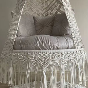 Hanging chair, Macrame <b>Round</b> <b>Swing</b>, <b>Swing</b> chair, hanging chair indoor, Macrame chair - Product Image 1