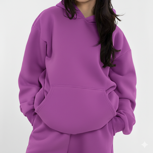 Sudadera con Capucha Extra Grande de Alta Calidad 100% Algodón para Mujer, Sudadera Deportiva Corta con Estampado Puff de Diseño - Product Image 1