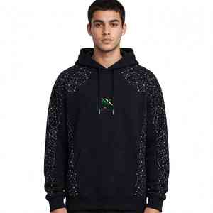 NEXTEX Sweat à capuche unisexe Constellation Star noir et blanc en molleton de coton doux et chaud avec motif graphique - Product Image 1