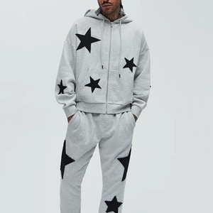 Conjunto Deportivo Holgado Personalizado para Hombres y Niños, de Algodón de Alta Calidad, con Sudadera con Cremallera y Pantalones Acampanados - Product Image 6
