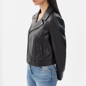 Chaqueta Corta de Cuero para Mujer de la Mejor Calidad, Estilo Motociclista, Ropa de Invierno, Chaquetas de Cuero de Moda, Venta Directa de Fábrica - Product Image 4