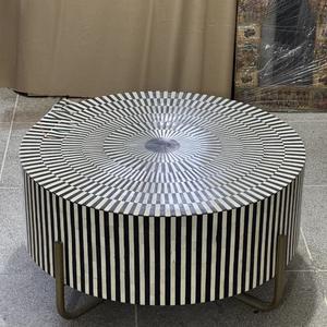 Mesa con Incrustaciones de Hueso de ILAHI, Diseño Moderno con Detalles de Ágata, Almacenamiento Portátil, Muebles para el Hogar - Product Image 5