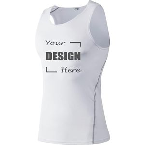 2025 chemise d'entraînement de gymnastique de compression sans manches pour hommes couche de base personnalisée avec logo personnalisé imprimé des deux côtés - Product Image 2