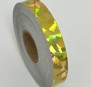 Gold Crystal Holographic Confetti Decorative Adhesive Tape Iridescent Sparkle Craft Tape for Gift Wrap Scrapbooking Packaging - Product Image 2