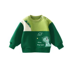Sweat-shirt à capuche unisexe pour bébé, motif dinosaure coloré, style vintage, respirant, en polaire, manches régulières, haut d'automne - Product Image 4