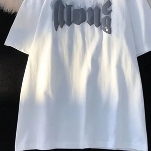 T-shirt en coton surdimensionné vintage à épaules tombantes, impression personnalisée en relief, pour homme - Product Image 3