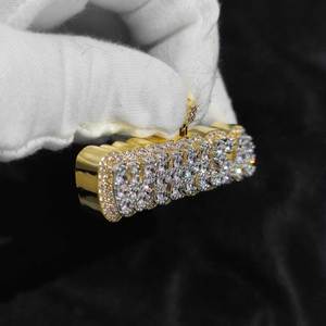 Collier Pendentif Personnalisé en Argent 925 et Moissanite pour Homme, Bijou Hip-Hop Léger et Éblouissant avec Nom Gravé - Product Image 3
