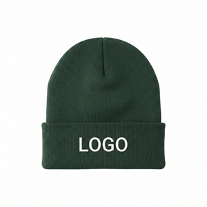 Ensemble bonnet et écharpe d'hiver unisexe personnalisé en tricot vert avec logo brodé, en acrylique doux, chaud, coupe-vent, pour le ski et les activités de plein air - Product Image 5