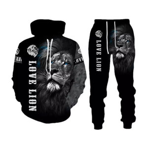 Ensemble de jogging pour hommes, survêtement de sport pour hommes, polyester et coton, impression par sublimation, survêtements pour hommes confortables - Product Image 5