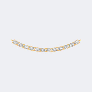 2.00 Carat Total Weight Oval Brilliant-Cut Diamond Prong-Set Curved Bar Pendant Necklace in Fine <b>Jewelry</b> Setting - Product Image 1
