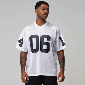 Camiseta de Fútbol Americano Blanca de Malla para Hombre, Cuello en V, Manga Corta, Transpirable, Número de Equipo Personalizado 06 Impreso, Corte Regular - Product Image 3
