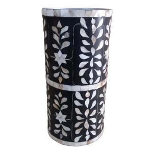 Jardinière en métal avec incrustation de os, faite à la main, de forme ronde, style minimaliste, pour la décoration de la maison, produit de luxe, exportations en gros - Product Image 2