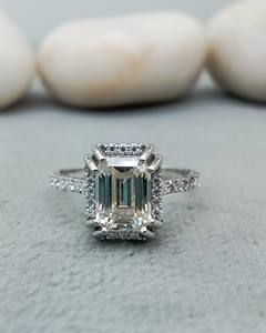 Anillo de Compromiso y Boda D'VINS JEWELS con Forma de Esmeralda, Corte Brillante, Color D, Oro Rosa, Cultivado en Laboratorio, Certificado - Product Image 1