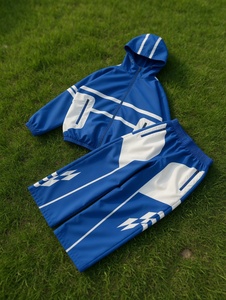 Custom Unisex Streetwear Track Suit 2 Piece Set Lightweight <b>Windproof</b> Waterproof Nylon Jacket and Jogger Pants - Product Image 4