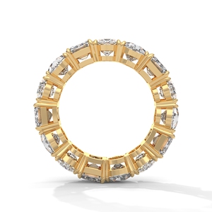Gold Seven Stone Diamond <b>Ring</b> Oval Pear Emerald Cut Prong <b>Set</b> Wedding Bridal Jewelry - Product Image 3
