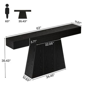 Farmhouse Entrance <b>Table</b> with Trapezoidal Base <b>Console</b> <b>Table</b> with Main <b>Console</b> <b>Sofa</b> <b>Table</b> - Product Image 5
