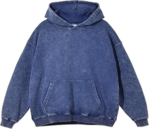 Sweat-shirts d'hiver rétro délavés à l'acide pour hommes et femmes, broderie personnalisée, écologiques, séchage rapide, polaire polyester/coton, coupe oversize décontractée - Product Image 4