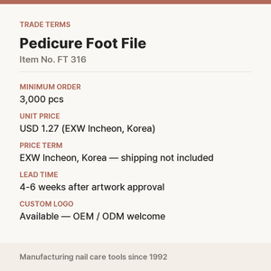 Lima de Pedicura Coreana para Pies, Grano 60/100, Logotipo Personalizado OEM para Venta al por Mayor en Salones - Product Image 5